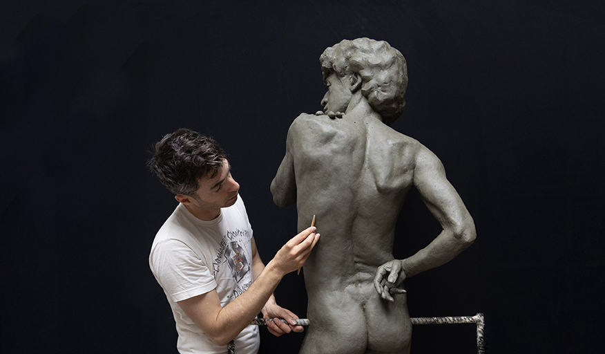 Bart Hat sculpting in Amsterdam Studio